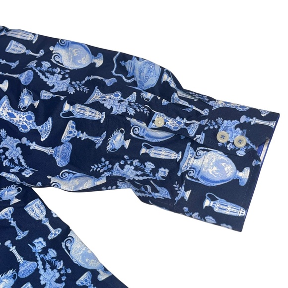 Talbots Plus Size 20 W Novelty Vases Teapots Urns Button Up Non-Iron Top Blouse - Picture 6 of 13